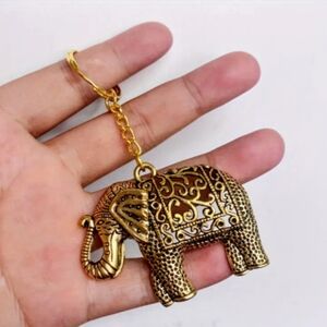 Golden Elephant Keychain Or Purse Charm